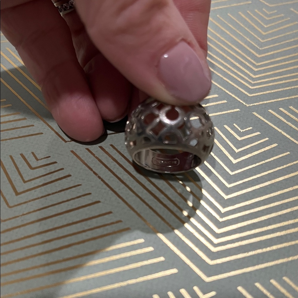 Coach Silver Geometric Ring - Picture 2 of 2